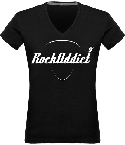 T-shirt Col V Femme RockAddict Officiel